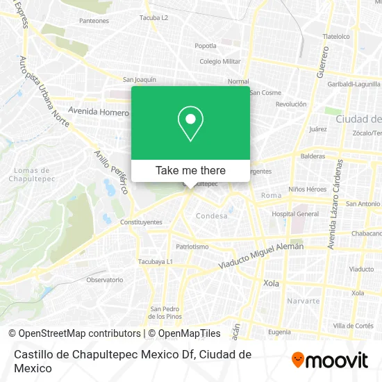 Castillo de Chapultepec Mexico Df map