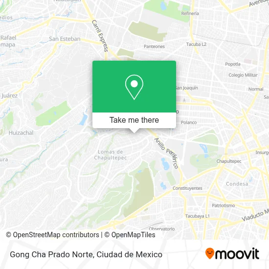 Gong Cha Prado Norte map