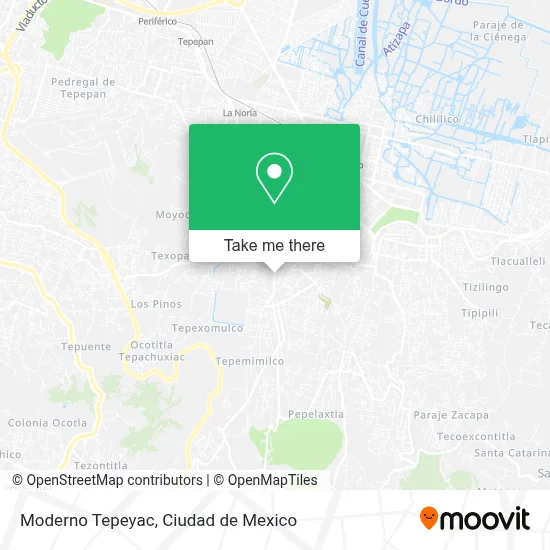 Moderno Tepeyac map