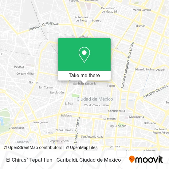 El Chiras" Tepatitlan - Garibaldi map