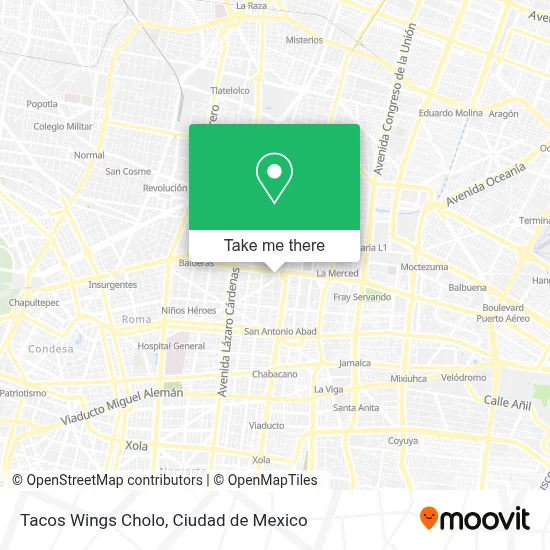 Tacos Wings Cholo map