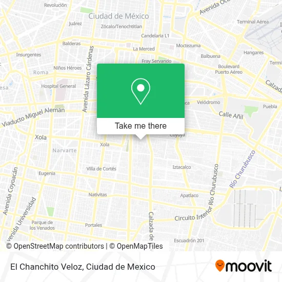 El Chanchito Veloz map