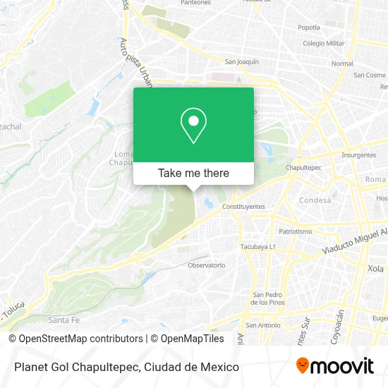 Planet Gol Chapultepec map