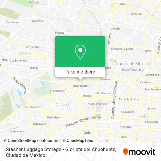 Stasher Luggage Storage - Glorieta del Ahuehuete map