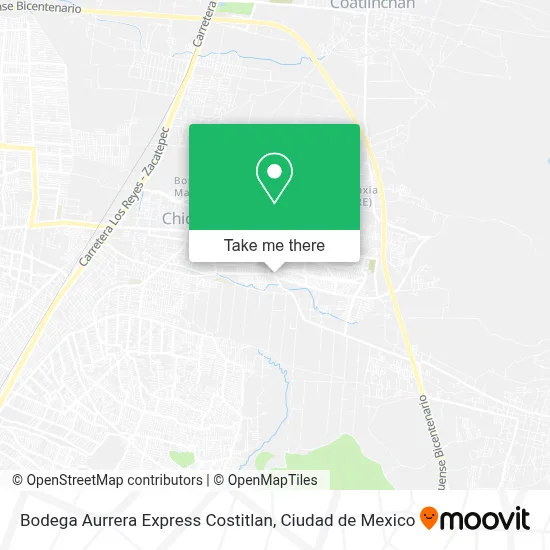 Bodega Aurrera Express Costitlan map