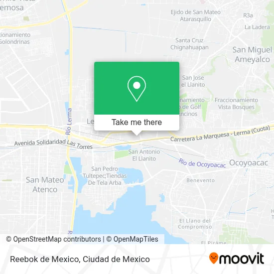 Reebok de Mexico map