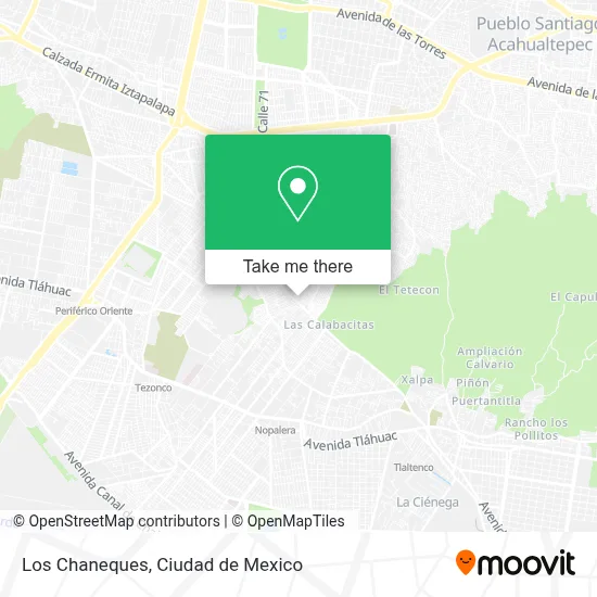 Los Chaneques map