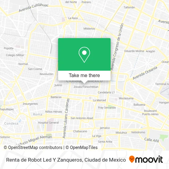 Renta de Robot Led Y Zanqueros map