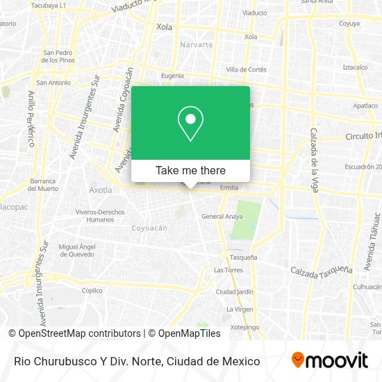 Rio Churubusco Y Div. Norte map