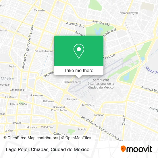Lago Pojoj, Chiapas map