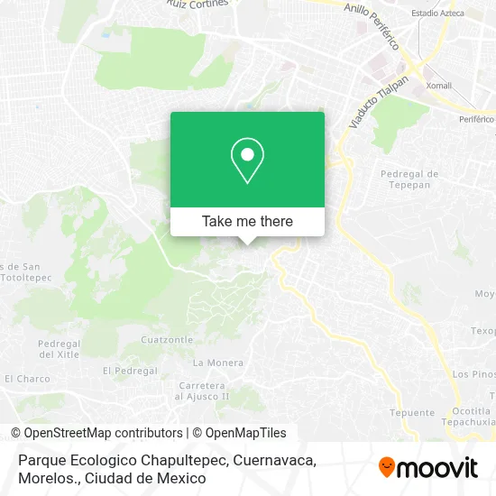 Parque Ecologico Chapultepec, Cuernavaca, Morelos. map