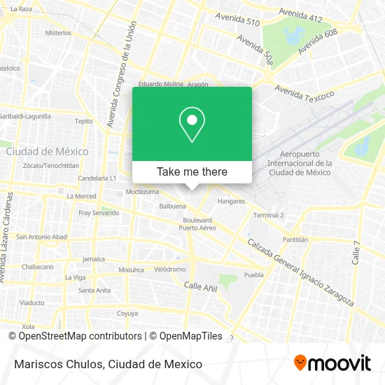 Mariscos Chulos map