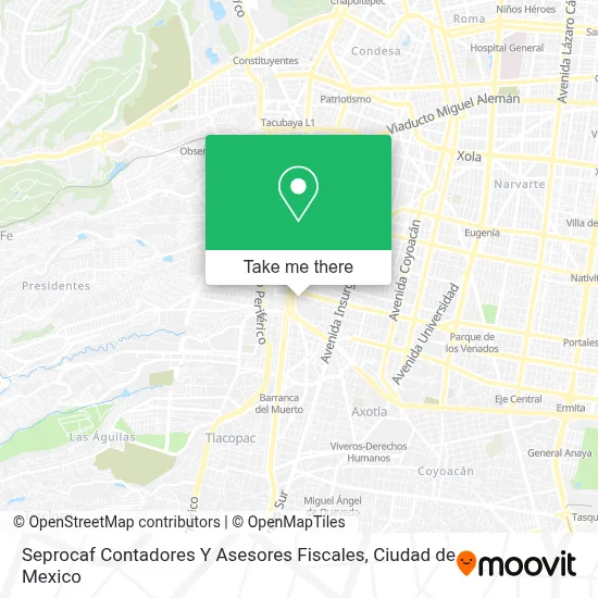 Seprocaf Contadores Y Asesores Fiscales map