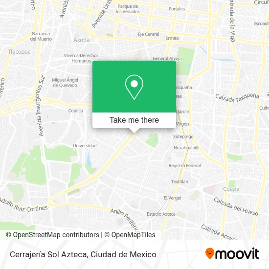 Cerrajería Sol Azteca map