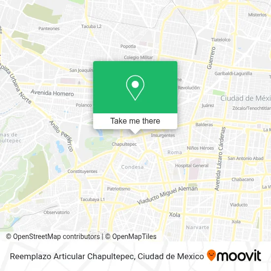 Reemplazo Articular Chapultepec map