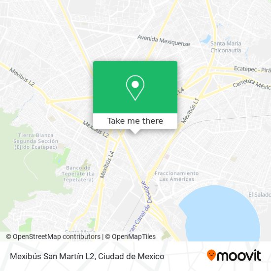 Mexibús San Martín L2 map