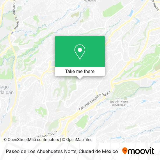 Mapa de Paseo de Los Ahuehuetes Norte