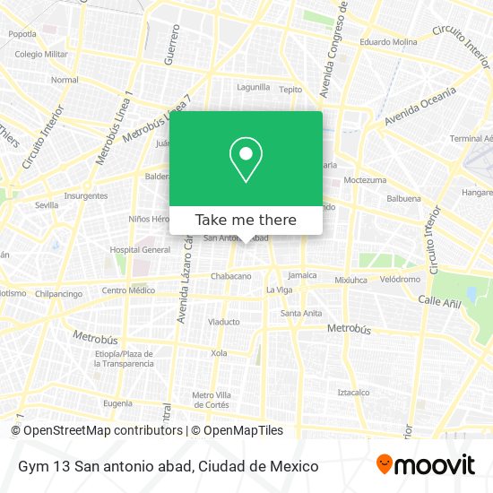 Mapa de Gym 13 San antonio abad