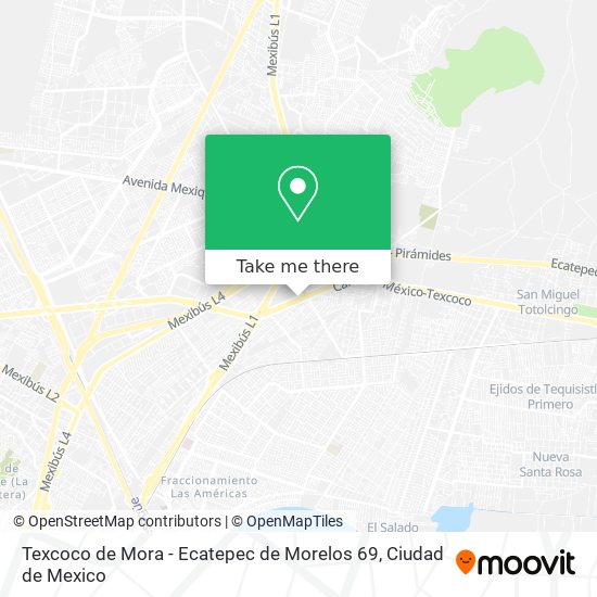 Mapa de Texcoco de Mora - Ecatepec de Morelos 69