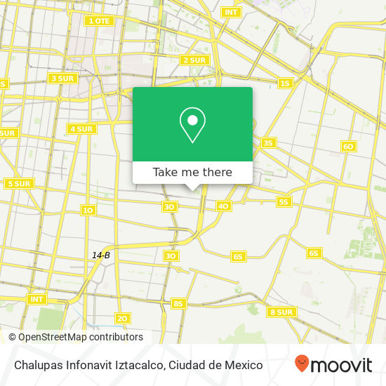 Chalupas Infonavit Iztacalco map