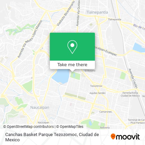 Canchas Basket Parque Tezozomoc map