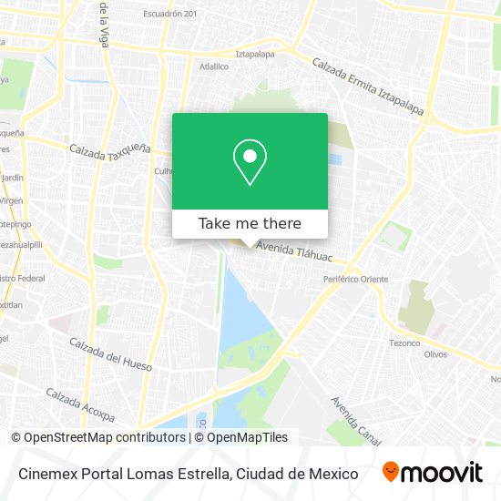 Cinemex Portal Lomas Estrella map