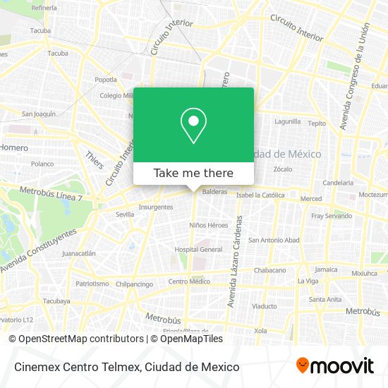 Cinemex Centro Telmex map