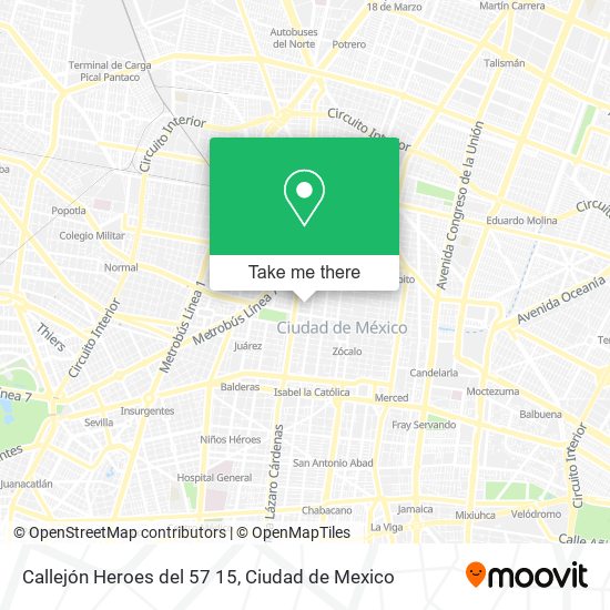 Callejón Heroes del 57 15 map