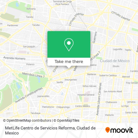 MetLife Centro de Servicios Reforma map