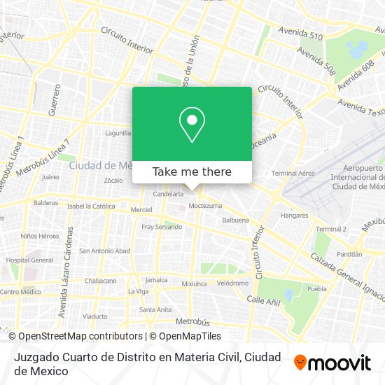 Mapa de Juzgado Cuarto de Distrito en Materia Civil