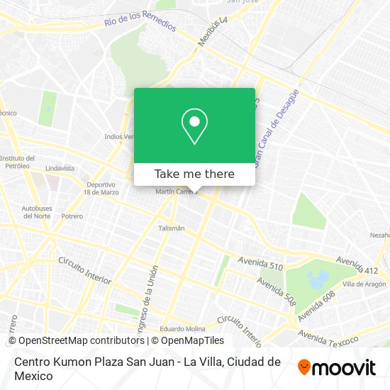 Mapa de Centro Kumon Plaza San Juan - La Villa