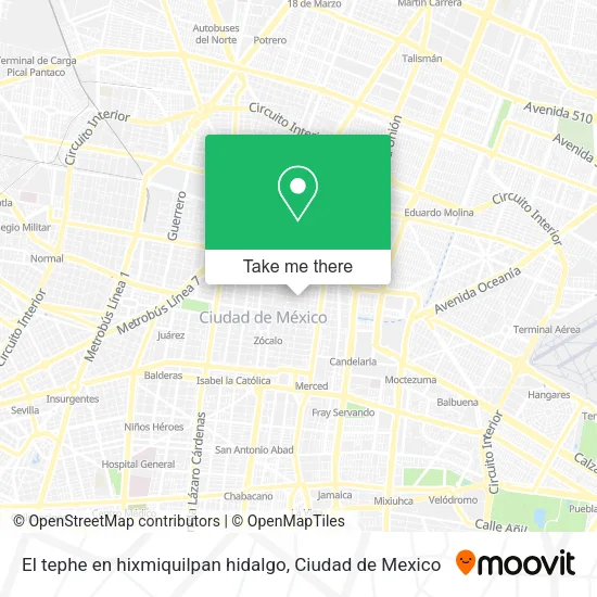 Mapa de El tephe en hixmiquilpan hidalgo