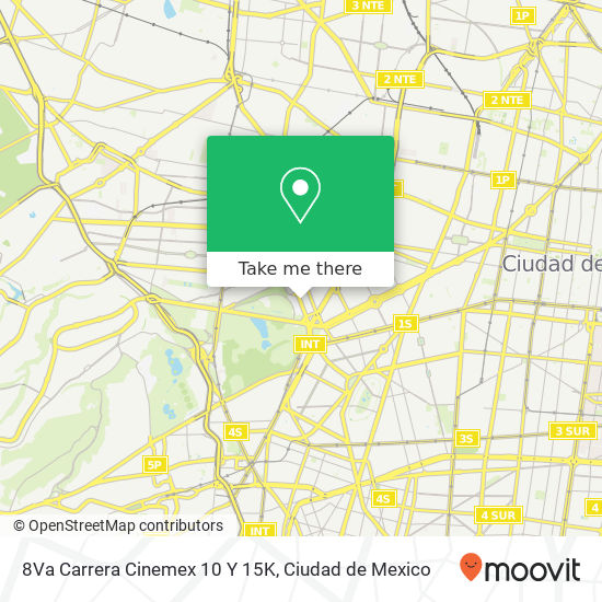 8Va Carrera Cinemex 10 Y 15K map