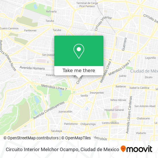 Circuito Interior Melchor Ocampo map