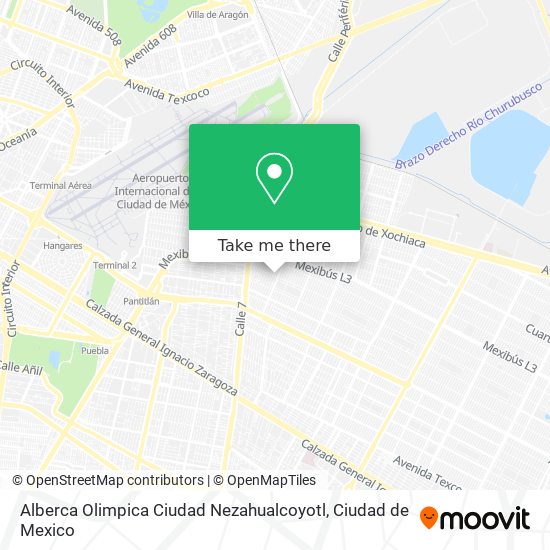 Mapa de Alberca Olimpica Ciudad Nezahualcoyotl