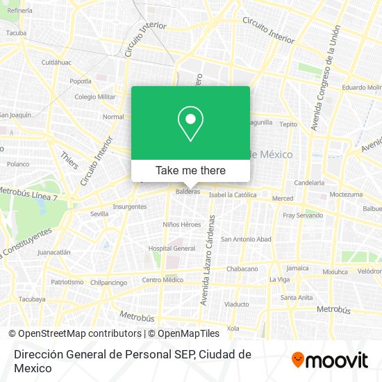 Dirección General de Personal SEP map
