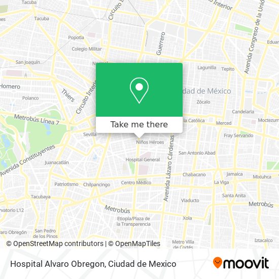 How to get to Hospital Alvaro Obregon in Azcapotzalco by Bus or Metro?