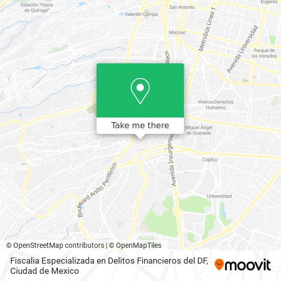 Fiscalia Especializada en Delitos Financieros del DF map