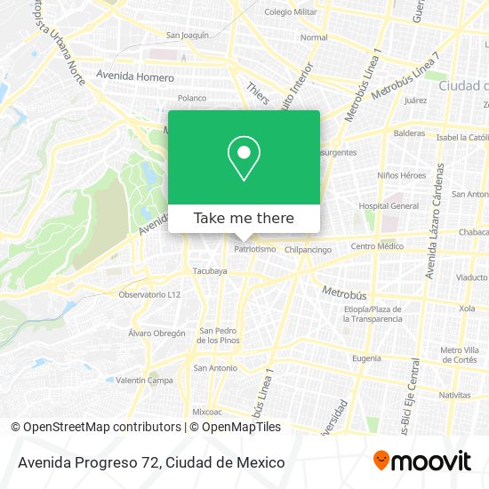 Avenida Progreso 72 map