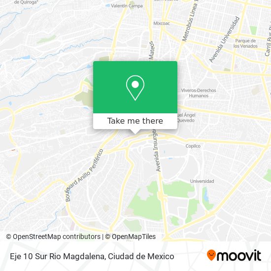 Eje 10 Sur Rio Magdalena map