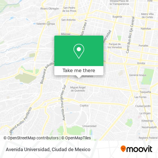 Mapa de Avenida Universidad