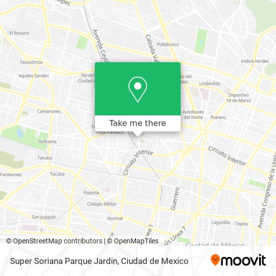 Super Soriana Parque Jardin map