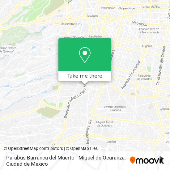 Parabus Barranca del Muerto - Miguel de Ocaranza map
