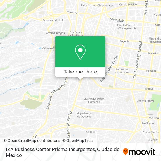 IZA Business Center Prisma Insurgentes map