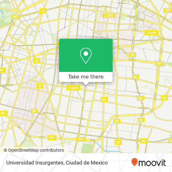 Universidad Insurgentes map