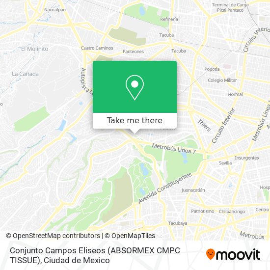 Conjunto Campos Eliseos (ABSORMEX CMPC TISSUE) map