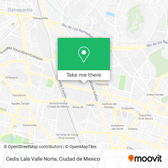 Cedis Lala Valle Norte map