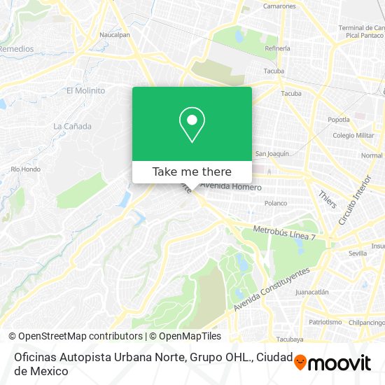 Oficinas Autopista Urbana Norte, Grupo OHL. map