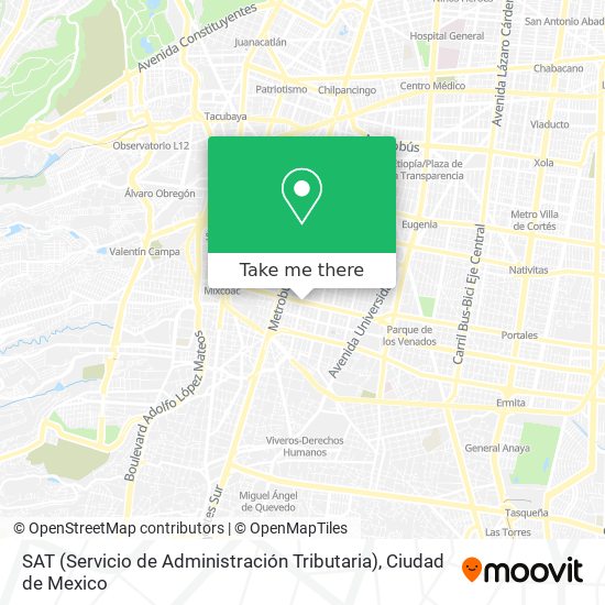 Mapa de SAT (Servicio de Administración Tributaria)