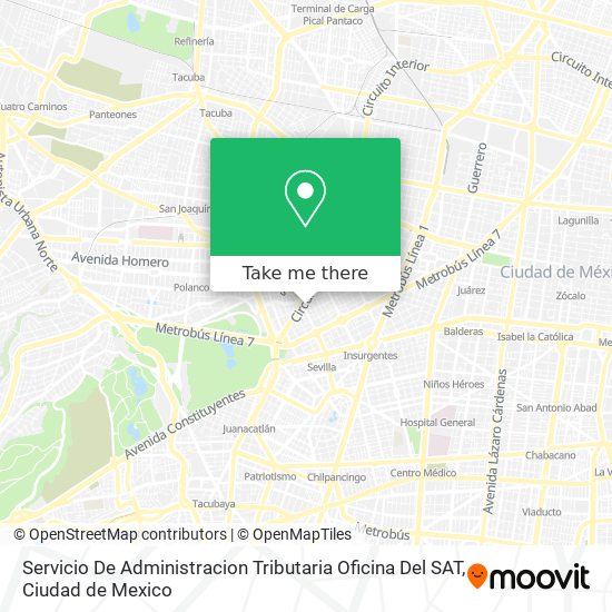 Mapa de Servicio De Administracion Tributaria Oficina Del SAT